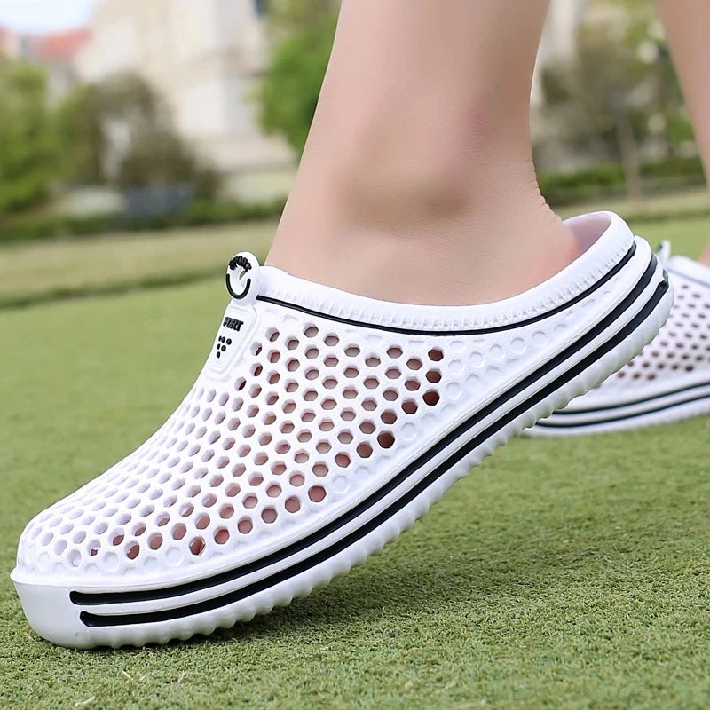 2022 Women Shoes Beach Slippers Hollow Out Casual Couple Beach Sandal Flip Flops Shoes Non-slide Slippers