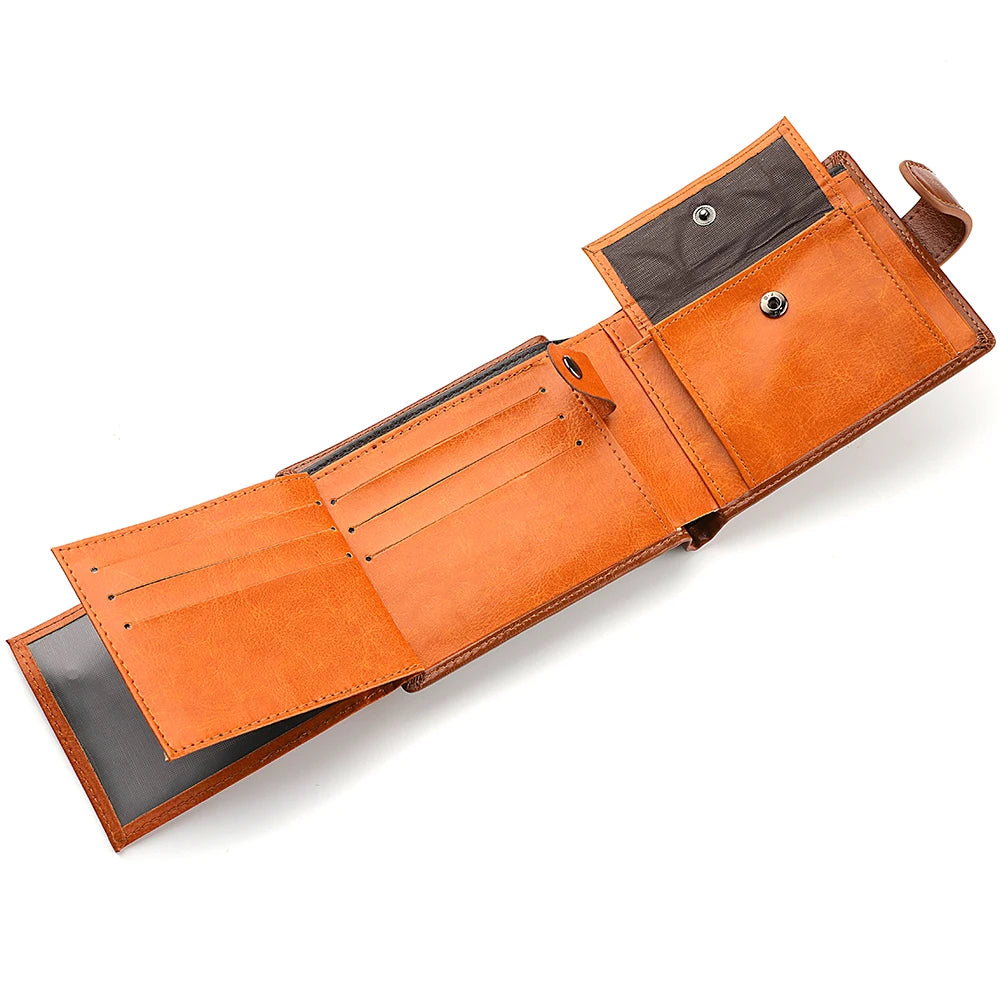 High Capacity Men's Hasp Leather Wallet Multiple Card Slots Card Wallet