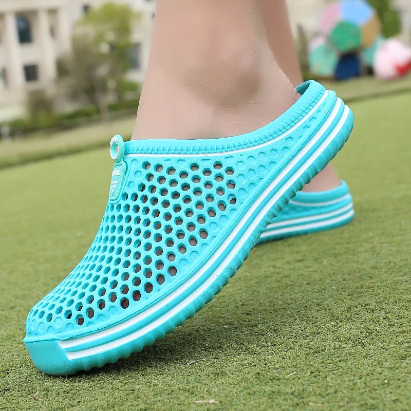 2022 Women Shoes Beach Slippers Hollow Out Casual Couple Beach Sandal Flip Flops Shoes Non-slide Slippers