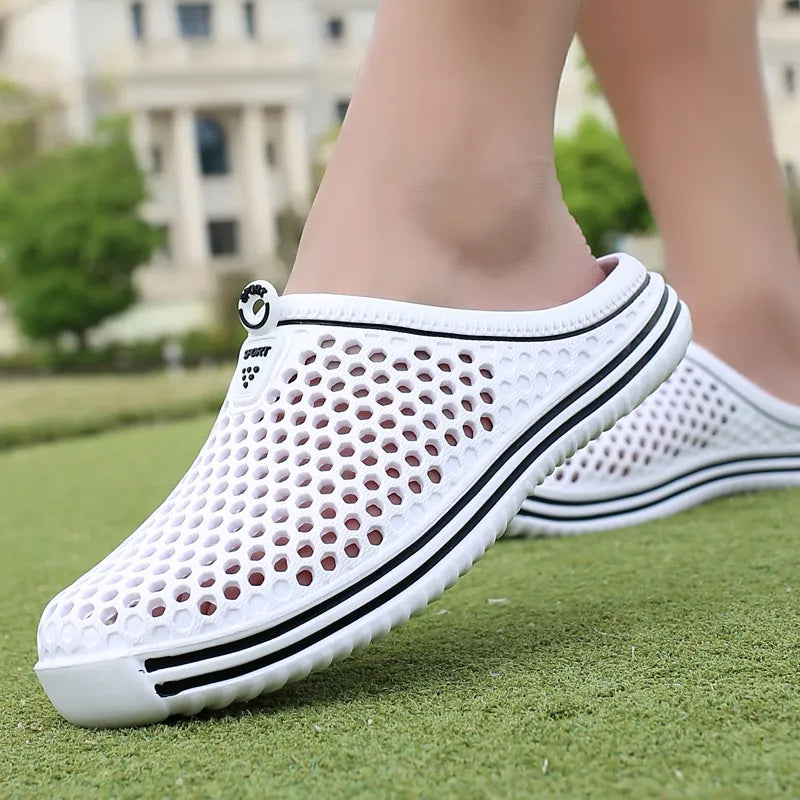 2022 Women Shoes Beach Slippers Hollow Out Casual Couple Beach Sandal Flip Flops Shoes Non-slide Slippers