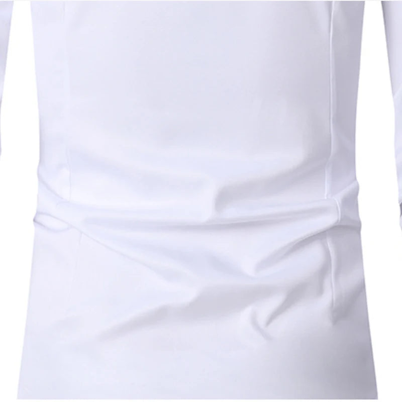 New High Quality Men's Shirt Long Sleeve Fashion No Iron Business Casual