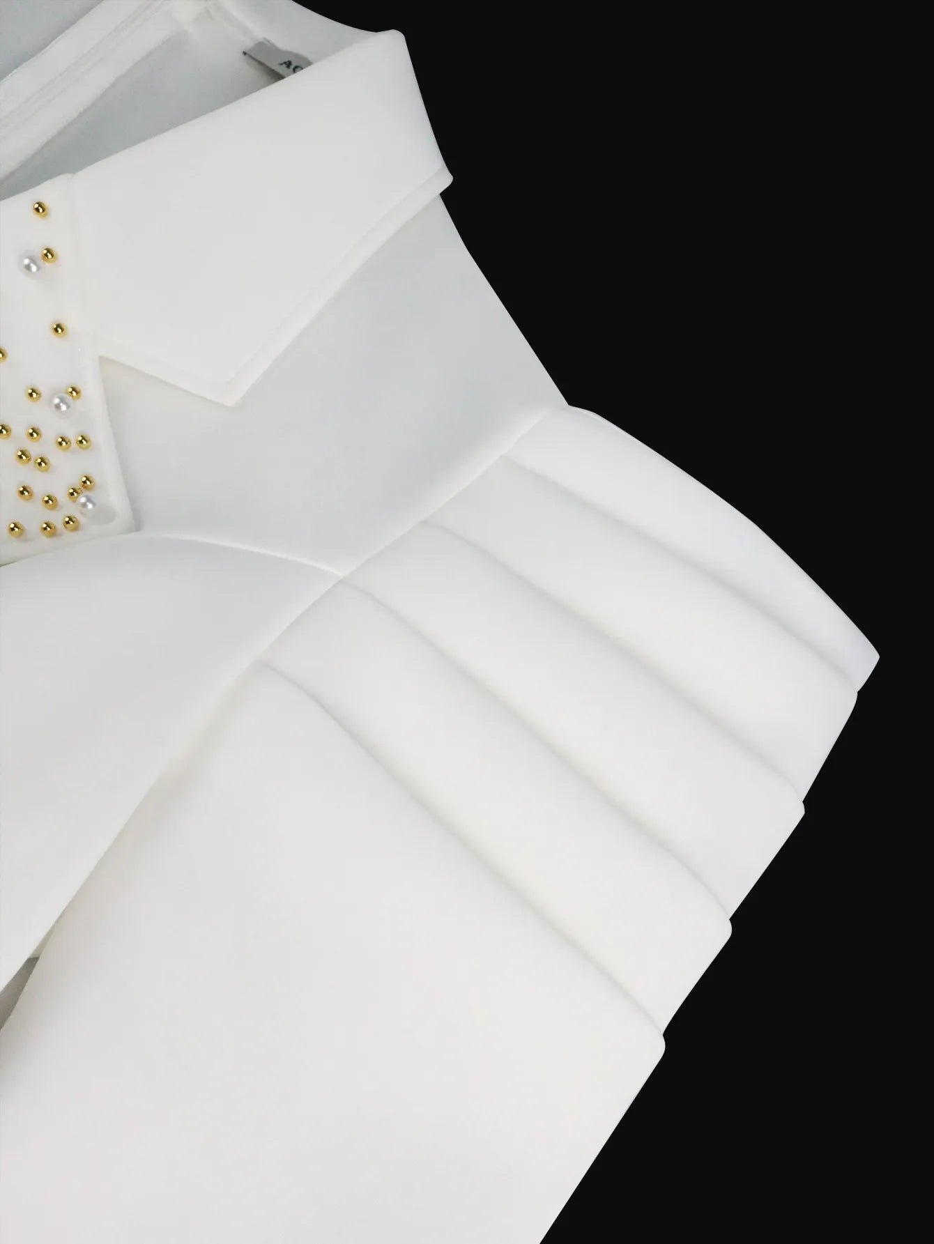 Plus Size White Dresses for Women Notched Beading Puff Sleeve Bodycon Slit Ankle-Length Cocktail Curvy Lady Gowns
