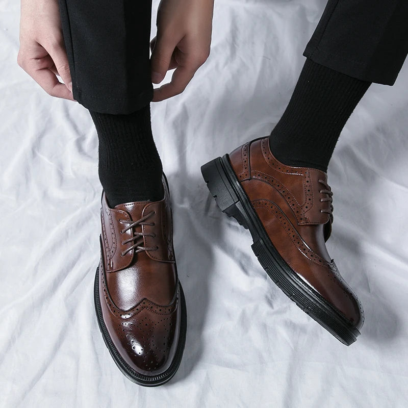 Men Business Formal Shoes Man Oxford Casual Shoes Comfortable Fashion Derby Shoes Luxury Leather Shoes