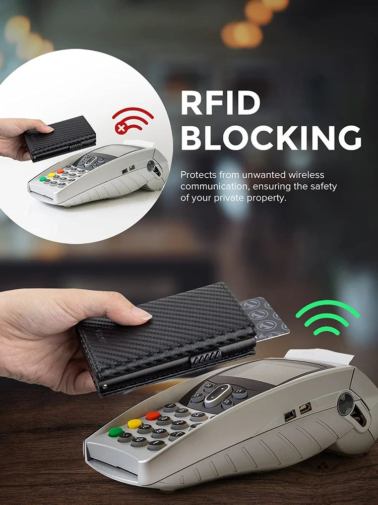 Credit Card Holder RFID Blocking Bifold Wallet Men's