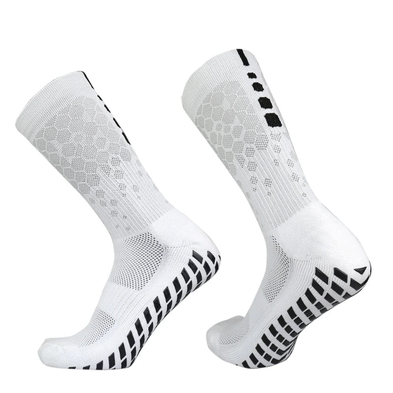 2023 New Men Football Socks Honeycomb Graphics Breathable Sports Anti Slip Grip Socks