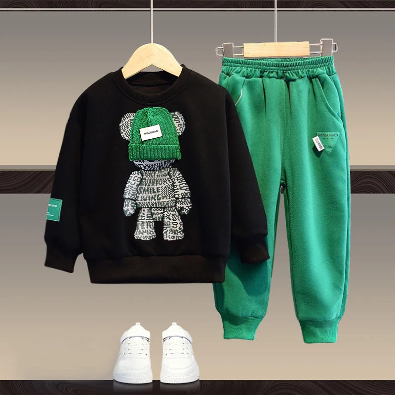 Boys Clothing Set Children Hooded Outerwear Tops Pants 2Pcs Outfits Kids Teenage Costume Suit Spring Autumn Trend