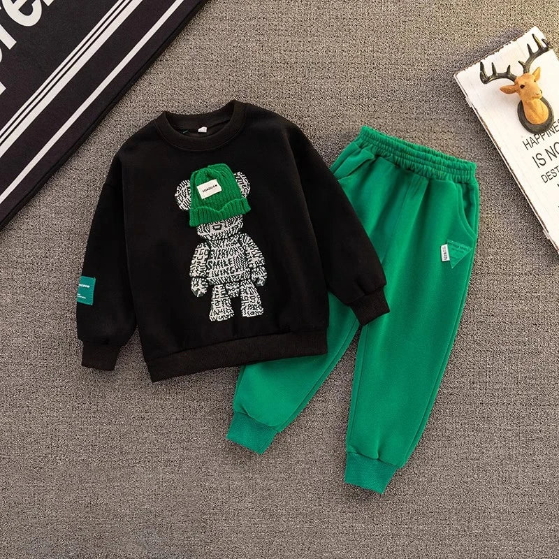 Boys Clothing Set Children Hooded Outerwear Tops Pants 2Pcs Outfits Kids Teenage Costume Suit Spring Autumn Trend