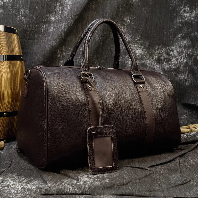 Luxury Genuine Leather Men's and Women's Travel Bag