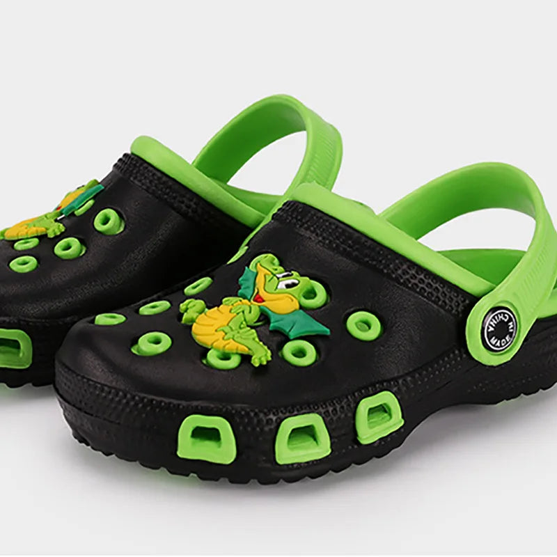 Children Mules Clogs Kids Summer Garden Cute Cartoons Shoes Girl Boy Beach Shoes Candy Color Hole Baby Shoes Sandals