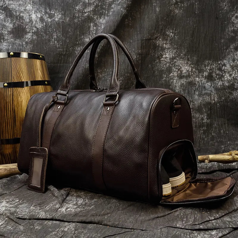 Luxury Genuine Leather Men's and Women's Travel Bag