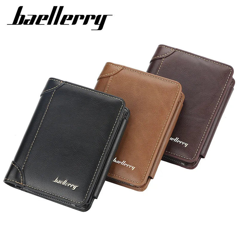 Leather Men Wallets High Quality Zipper Card Holder Men Wallets