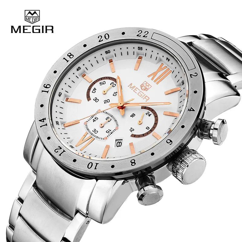 Megir fashion quartz watch for man waterproof luminous wrist watch