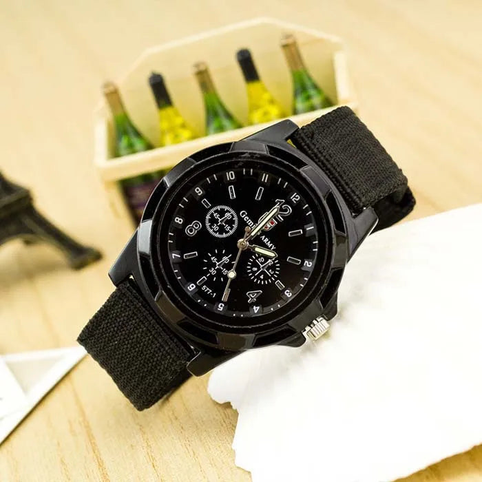 New Famous Brand Men Quartz Watch Military Canvas Strap Fabric