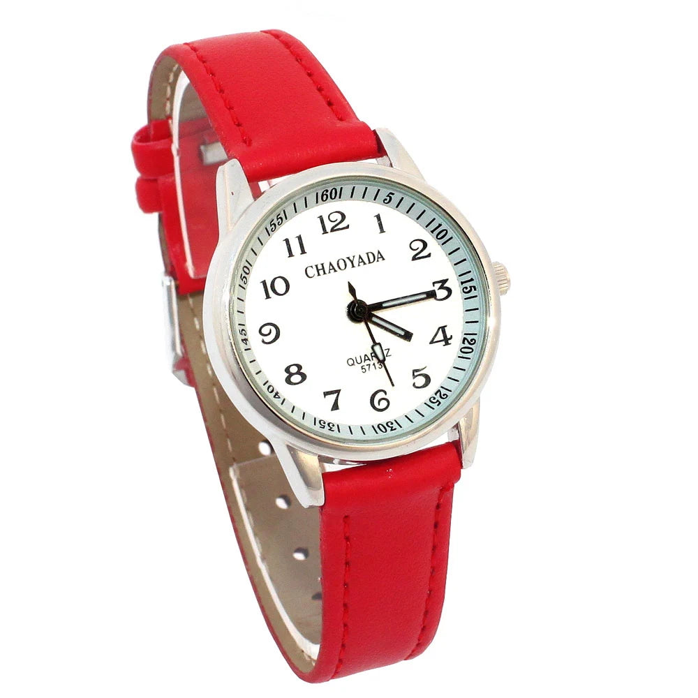 Chaoyada child Quartz Watches Girl Leather Strap