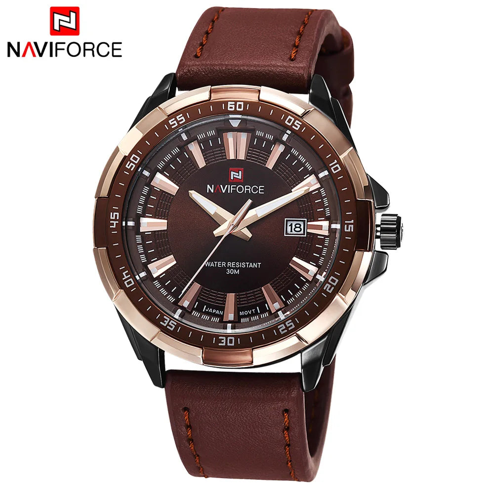 New Fashion Men Military Sports Quartz Leather Strap Watch