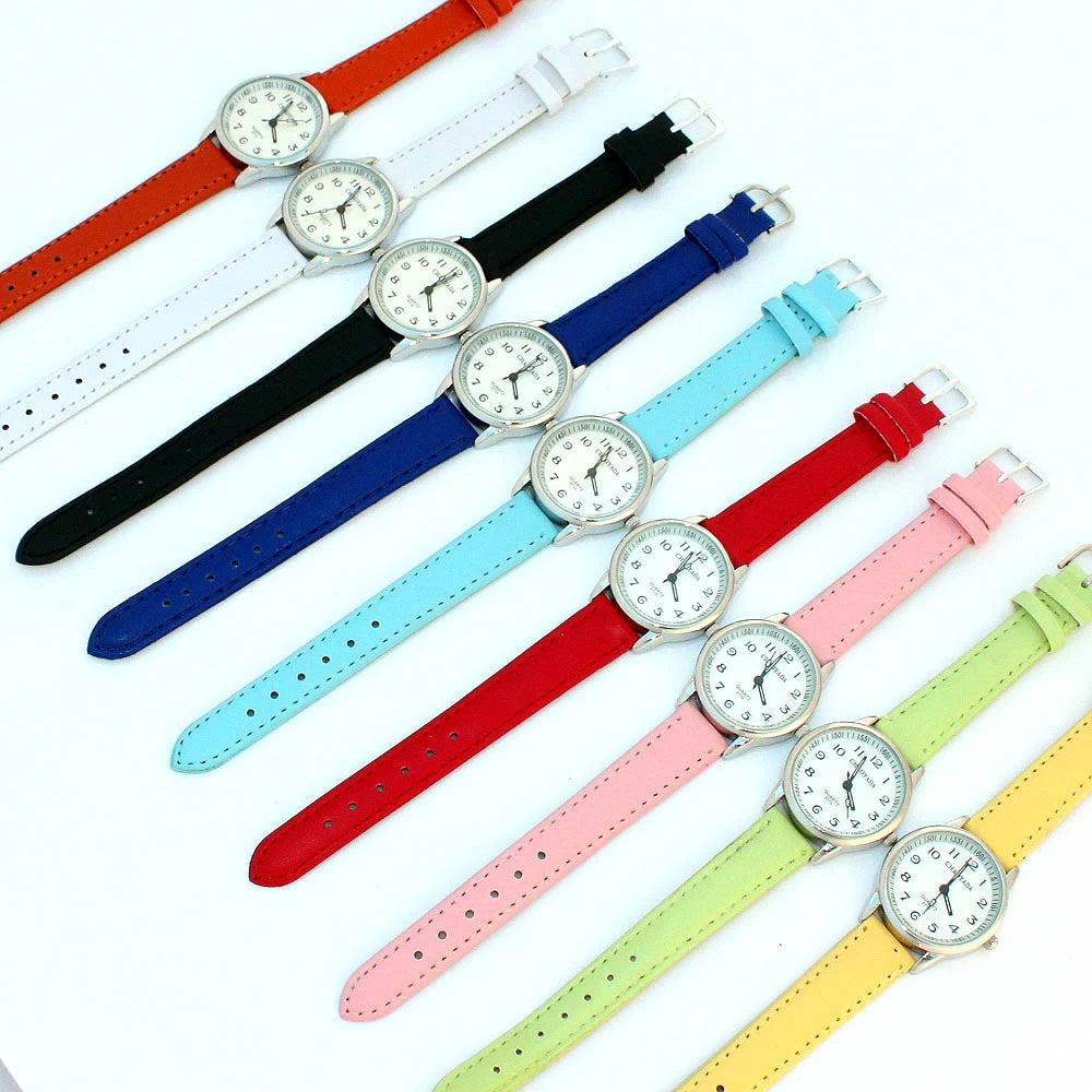 Chaoyada child Quartz Watches Girl Leather Strap