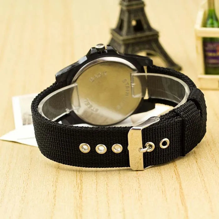 New Famous Brand Men Quartz Watch Military Canvas Strap Fabric