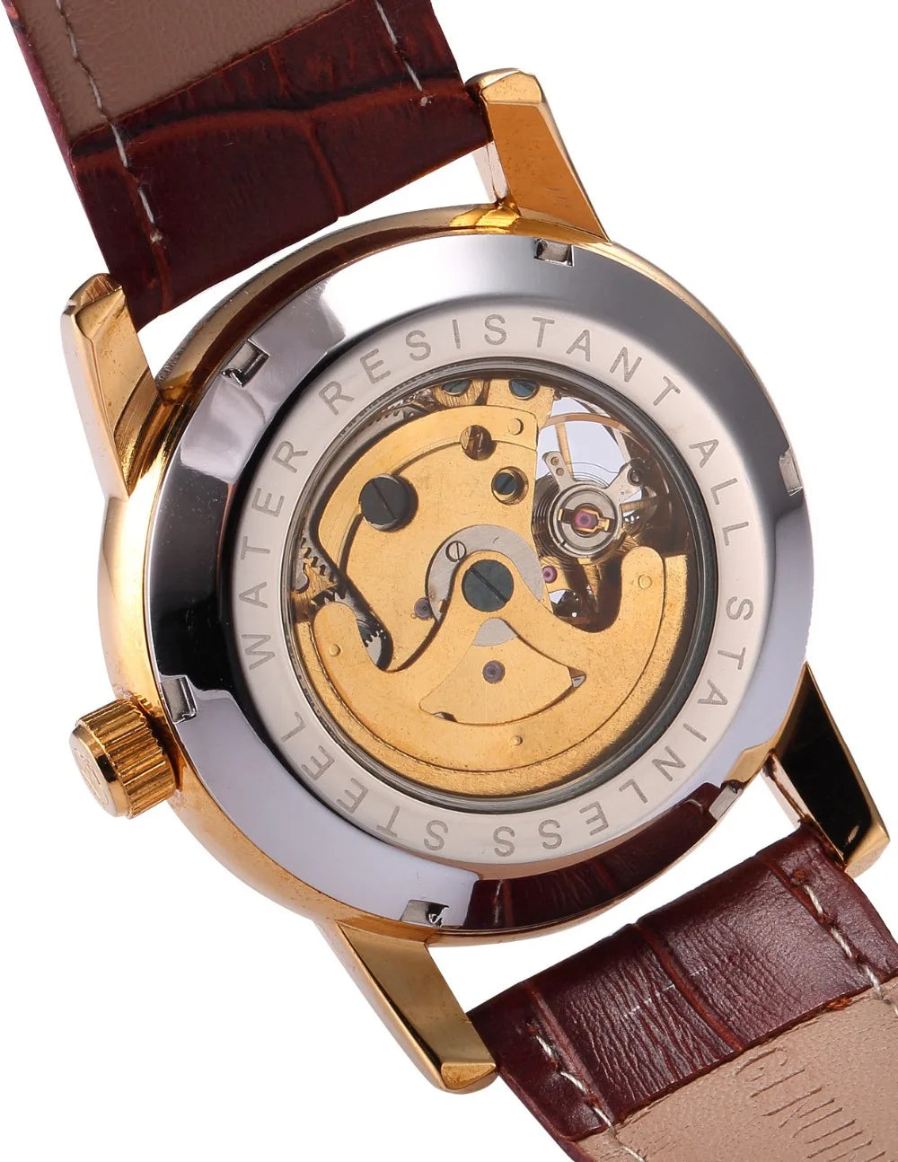 Men Wrist Watches Luxury Golden Skeleton Mechanical Steampunk Male Wristwatch