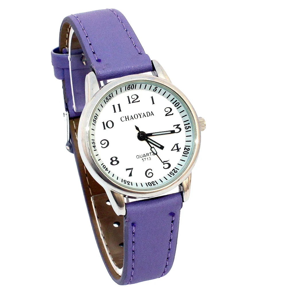 Chaoyada child Quartz Watches Girl Leather Strap