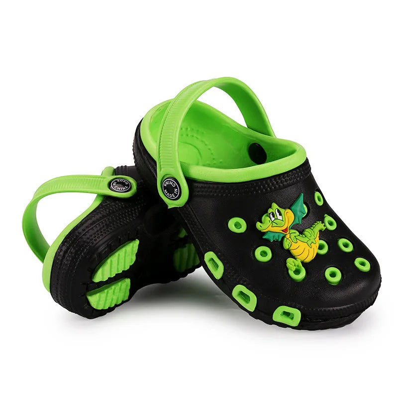 Children Mules Clogs Kids Summer Garden Cute Cartoons Shoes Girl Boy Beach Shoes Candy Color Hole Baby Shoes Sandals