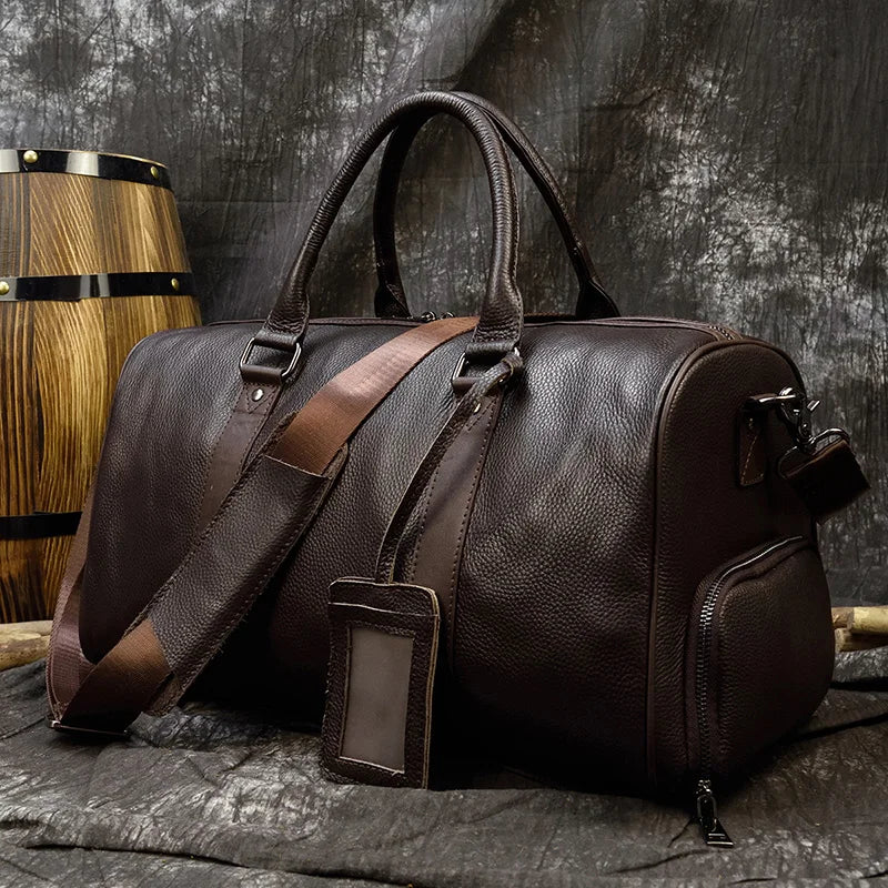 Luxury Genuine Leather Men's and Women's Travel Bag