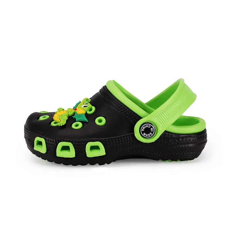 Children Mules Clogs Kids Summer Garden Cute Cartoons Shoes Girl Boy Beach Shoes Candy Color Hole Baby Shoes Sandals