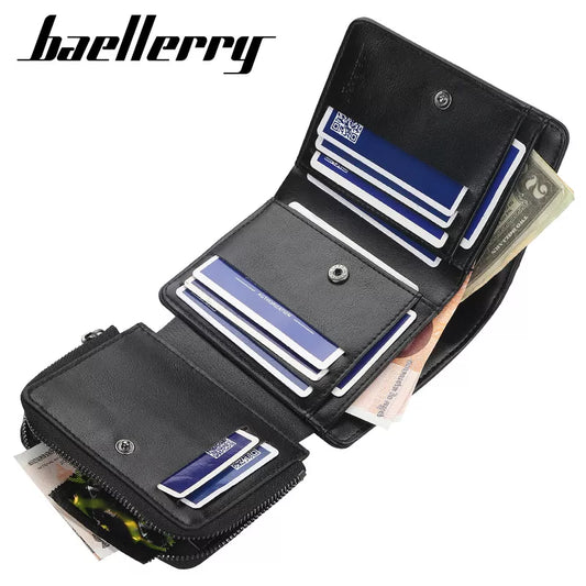 Leather Men Wallets High Quality Zipper Card Holder Men Wallets