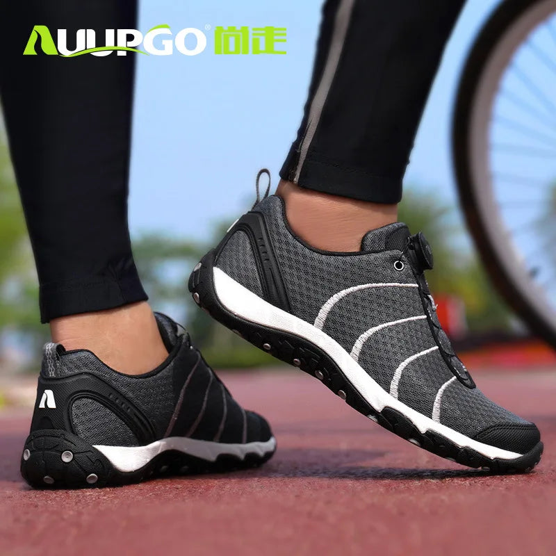 Casual Cycling Shoes for Men Breathable Hard-soled Bicycle Sneakers