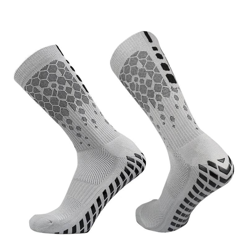 2023 New Men Football Socks Honeycomb Graphics Breathable Sports Anti Slip Grip  Socks