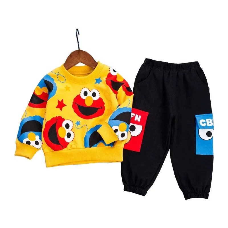 Spring Baby Boys Girls Casual Clothes Kids Cartoon T-Shirt Pants 2Pcs/Set Infant Cotton Clothing Set Children Fashion Tracksuit