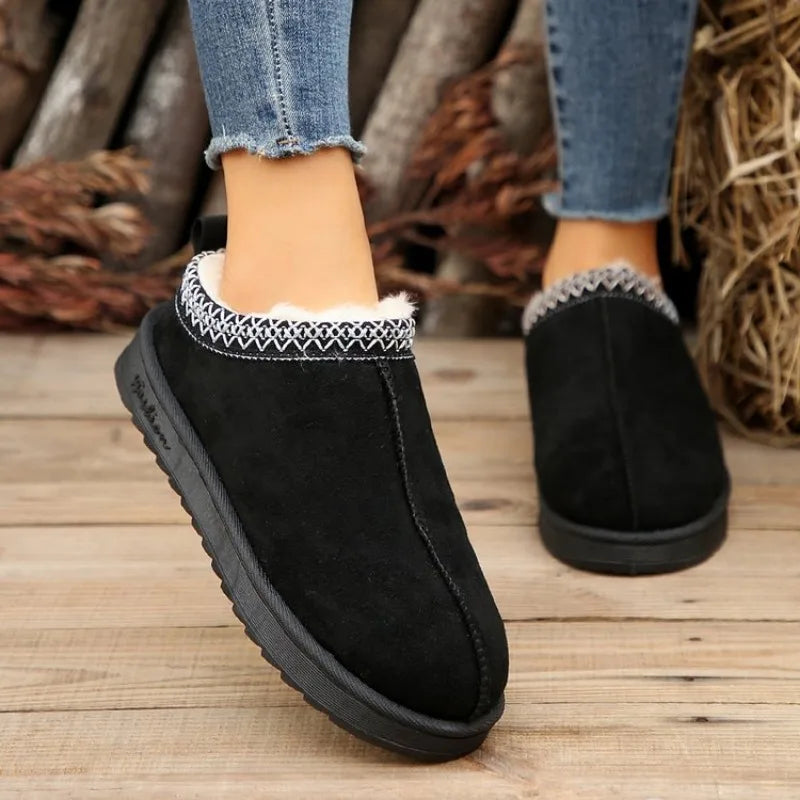 Chelsea Ankle Snow Boots Women Winter Fur Short Plush Warm Slippers