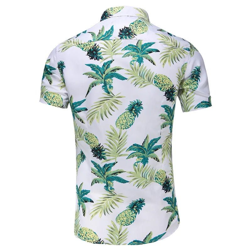 Summer Mens Hawaiian Shirt Holiday Casual Print Shirts Men Oversized Short Sleeve