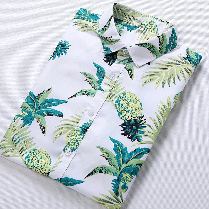 Summer Mens Hawaiian Shirt Holiday Casual Print Shirts Men Oversized Short Sleeve