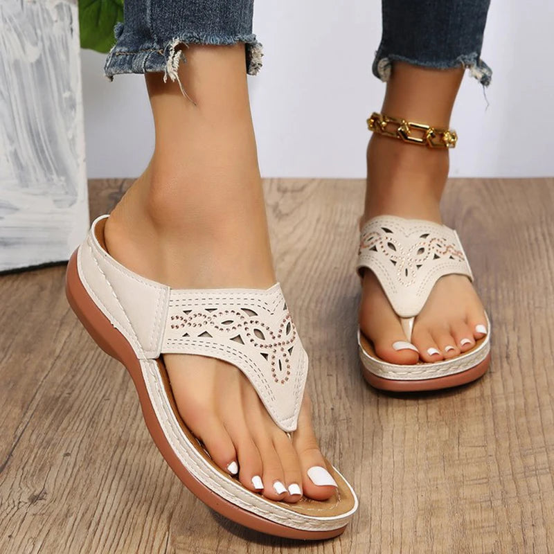 Clip Toe Wedge Sandals Women  Summer Thick Platform Beach Sandals