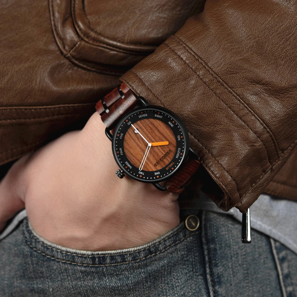 Men Watches BOBO BIRD Wooden Quartz Watch Date Display Casual Customized Wristwatch For Men