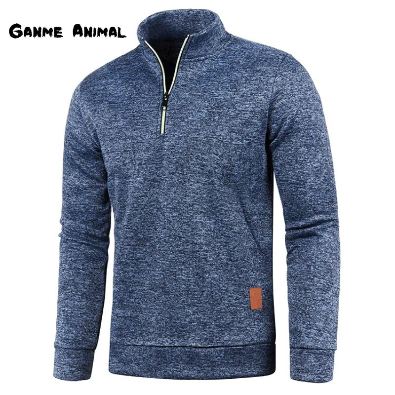 Autumn Men's Thicker Half Zipper Sweaters Pullover