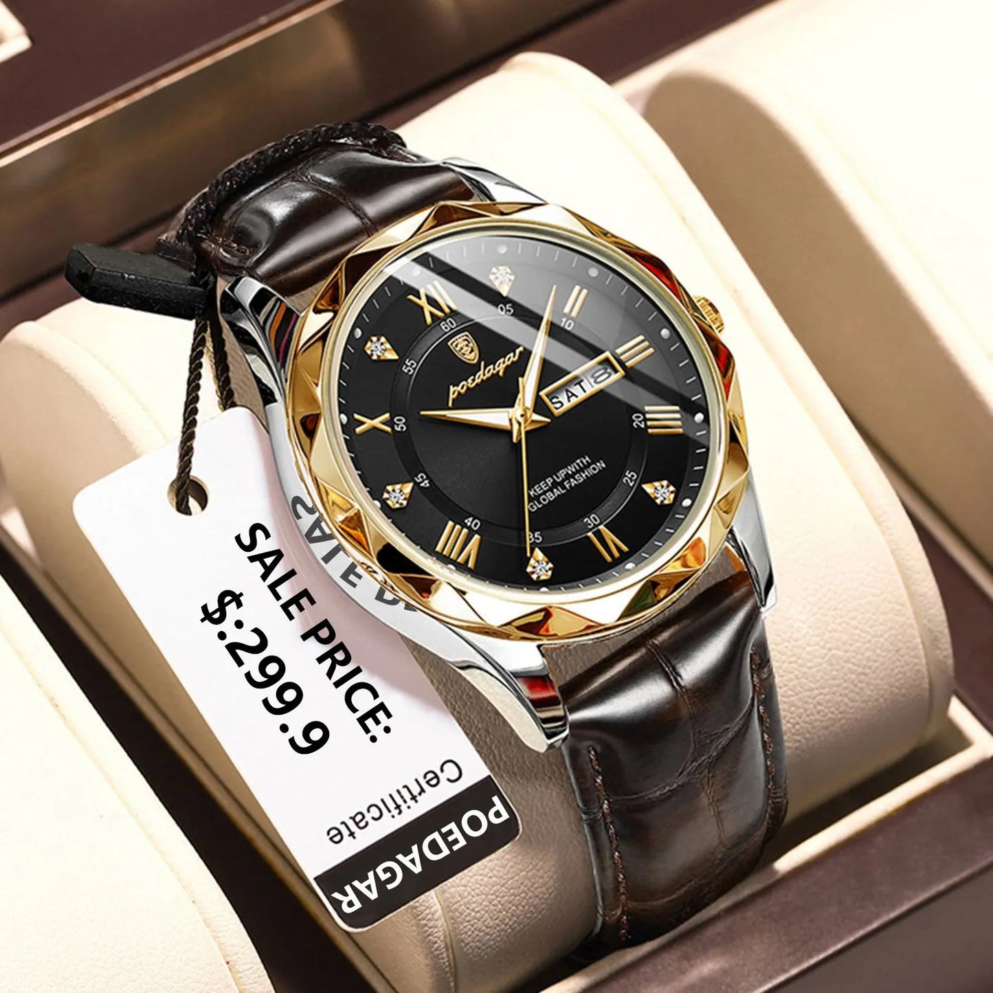 Luxury Business Man Wristwatch Waterproof Luminous Date Week