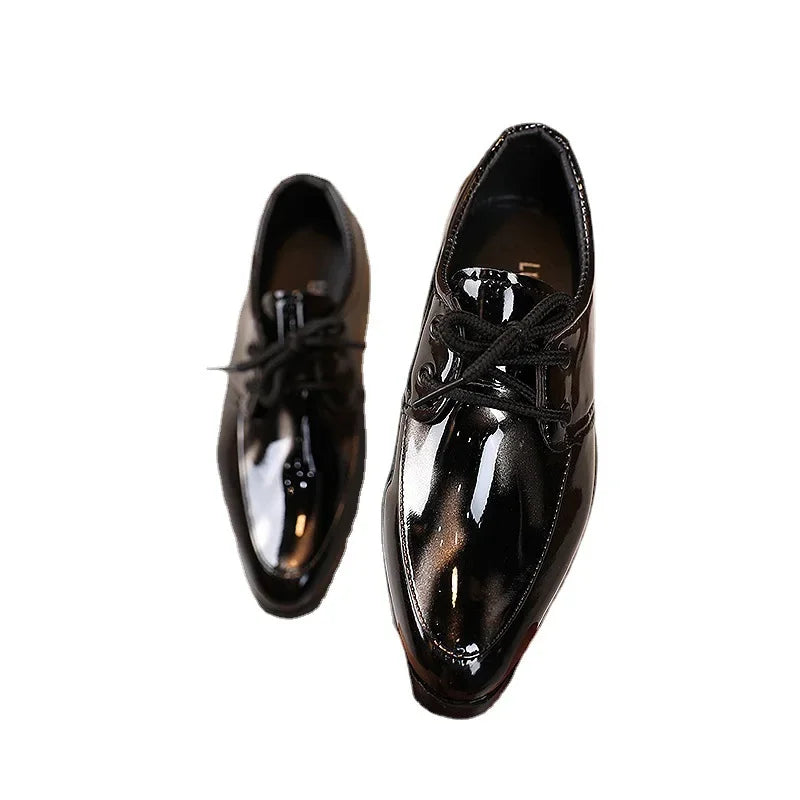 New 2024 Designer Children Leather Shoes Fashion Pointed Boys Dress Shoes