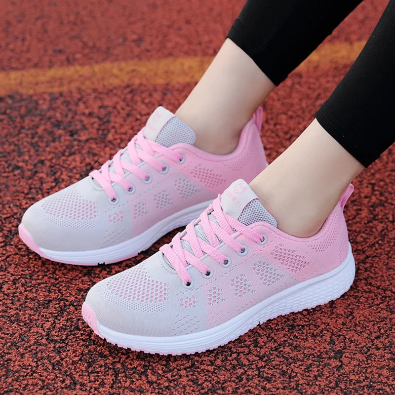 Breathable Women Running Shoes Lightweight Anti-slip Female Sports Shoes Outdoor Soft Women's Sneakers Lace Up Fashion Tennis