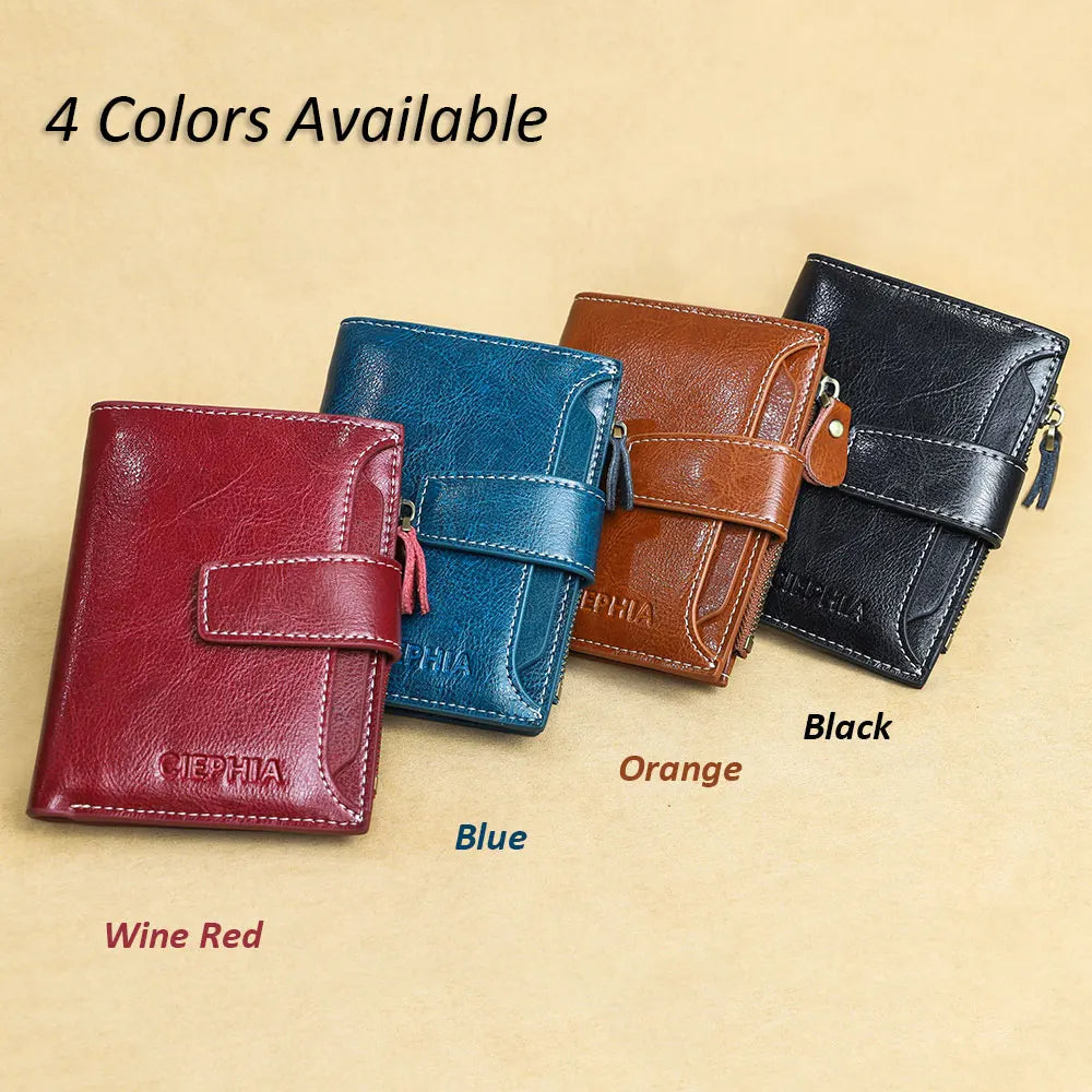 Genuine Leather Wallet with RFID Blocking