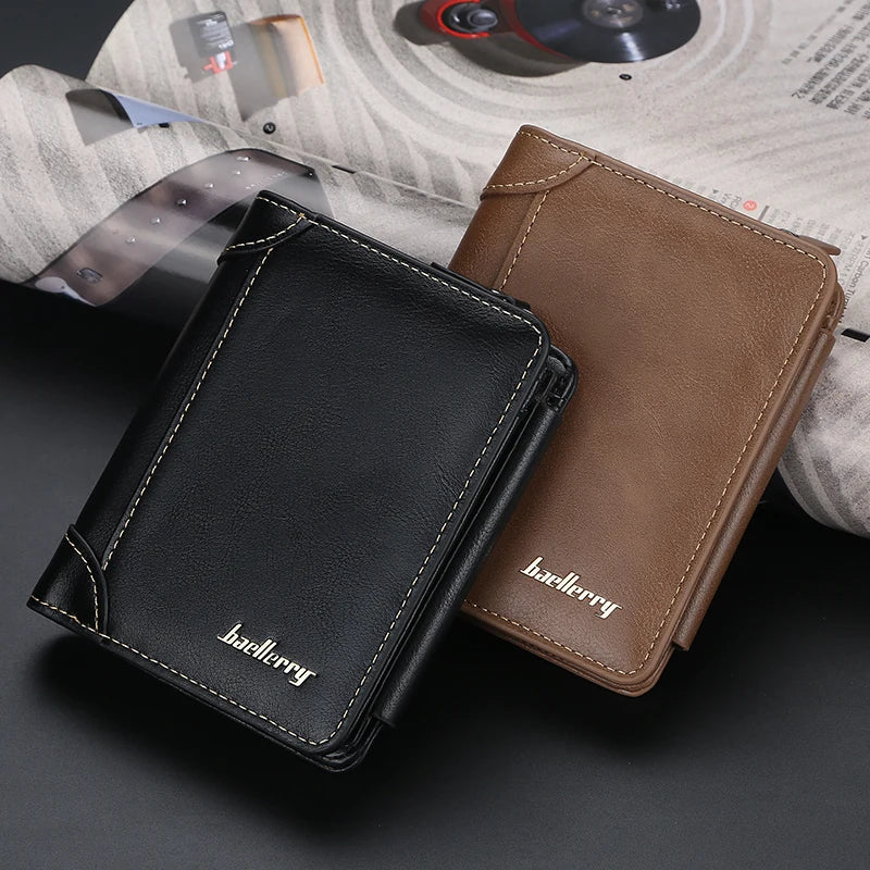 Leather Men Wallets High Quality Zipper Card Holder Men Wallets