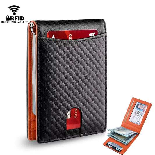 Rfid Leather Men Wallet Slim Card Holder