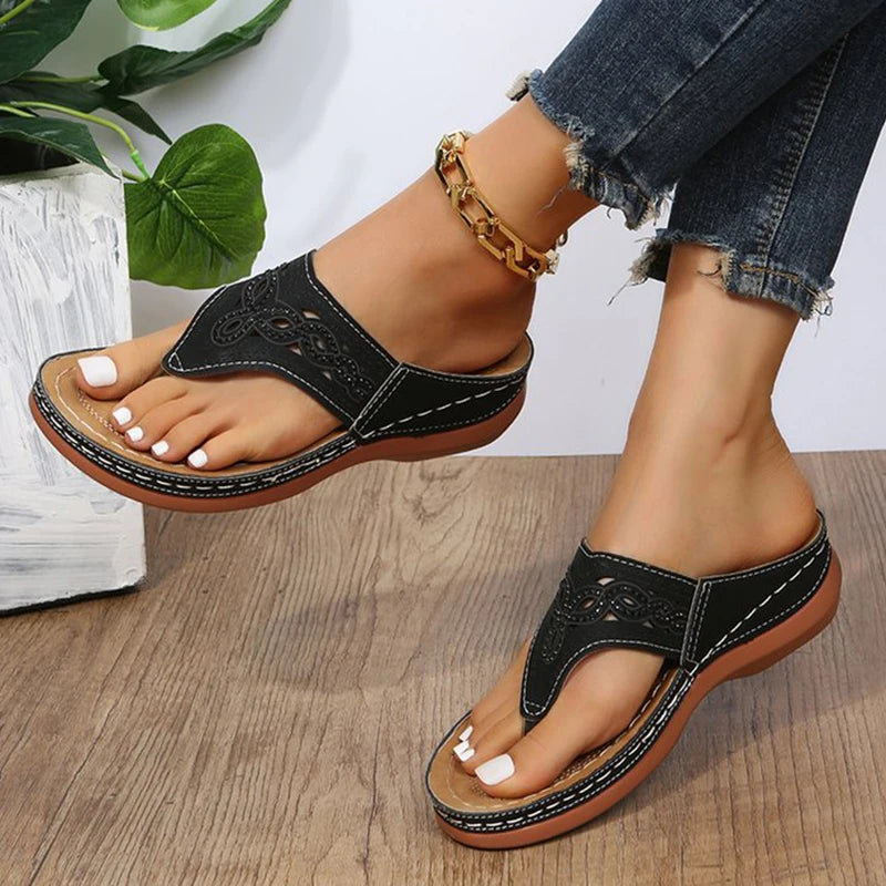 Clip Toe Wedge Sandals Women  Summer Thick Platform Beach Sandals