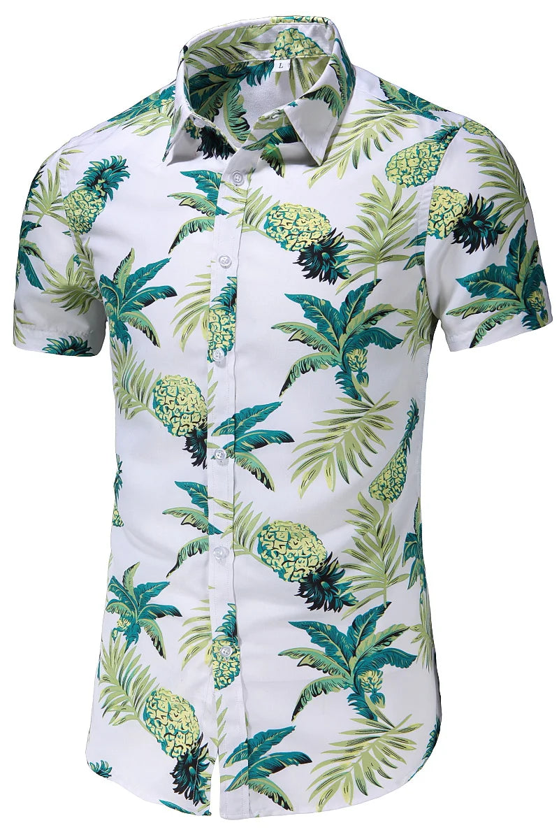 Summer Mens Hawaiian Shirt Holiday Casual Print Shirts Men Oversized Short Sleeve