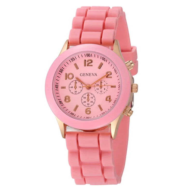 GENEVA Brand Women Watches 2023 New Fashion Ladies Quartz Wrist Watch Rubber Strap Simple Casual Watches for Women Reloj Mujer