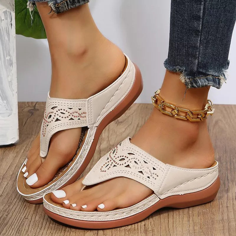 Clip Toe Wedge Sandals Women  Summer Thick Platform Beach Sandals