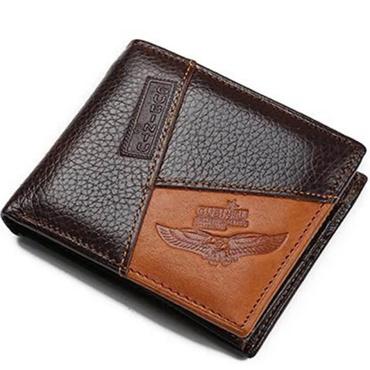 Genuine Leather Men Wallets Coin Pocket Zipper