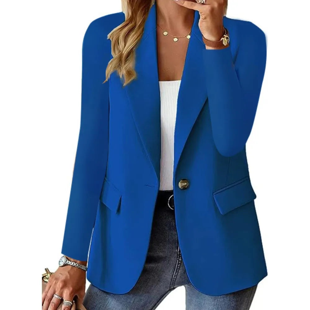 Office Elegant Blazer For Women Casual Solid Long Sleeve