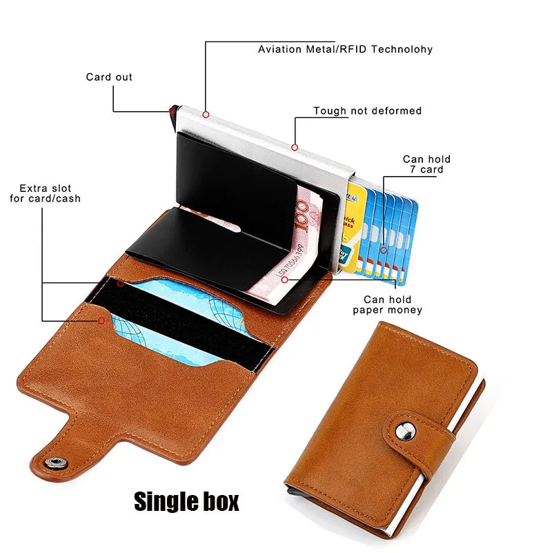 Custom RFID Blocking Men Wallet Credit Card Holder