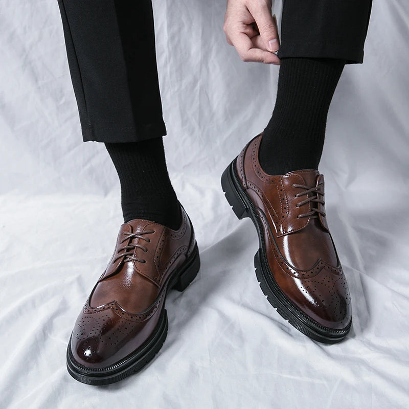 Men Business Formal Shoes Man Oxford Casual Shoes Comfortable Fashion Derby Shoes Luxury Leather Shoes